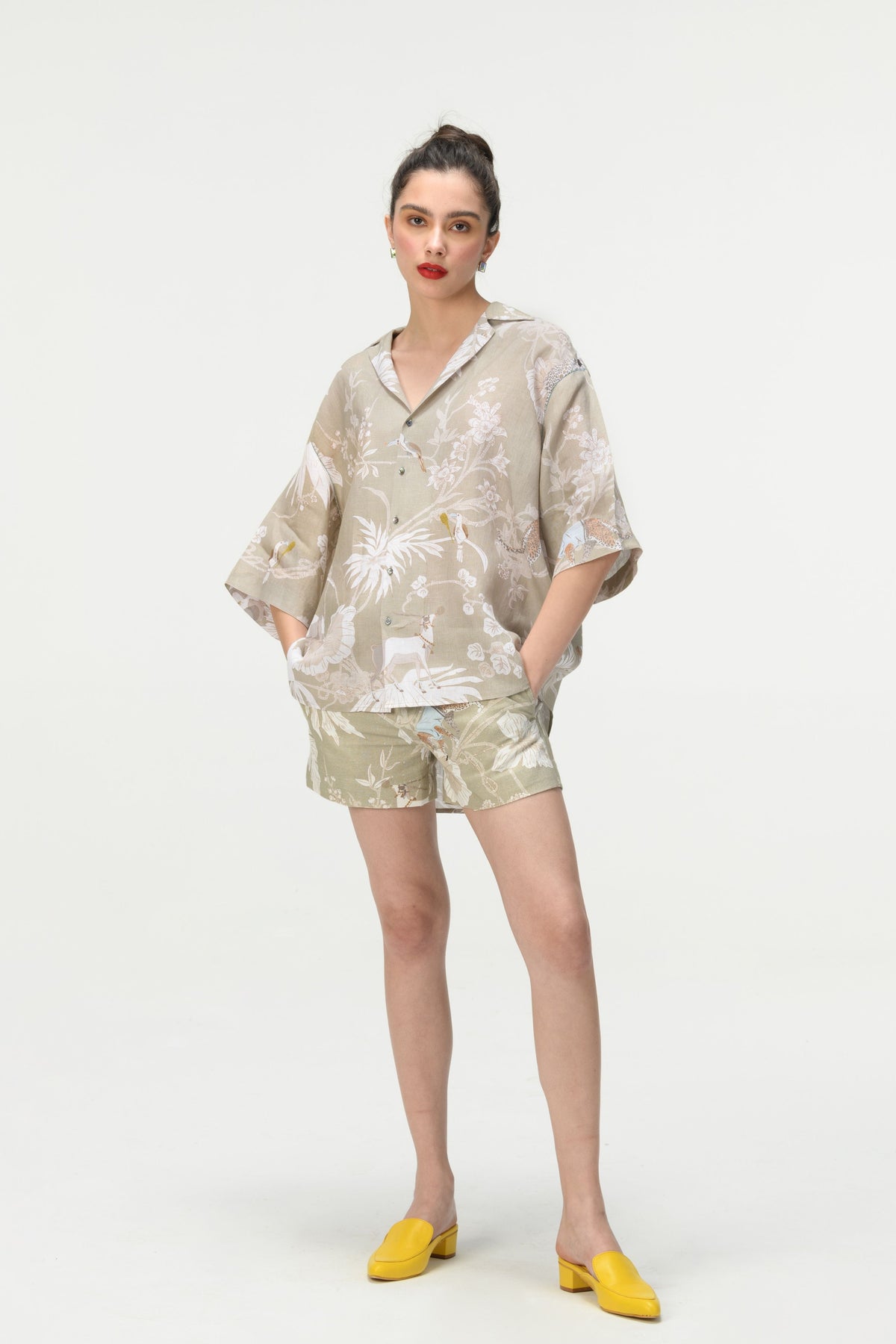 Springforest Oyester Grey Oversized Bush Shirt