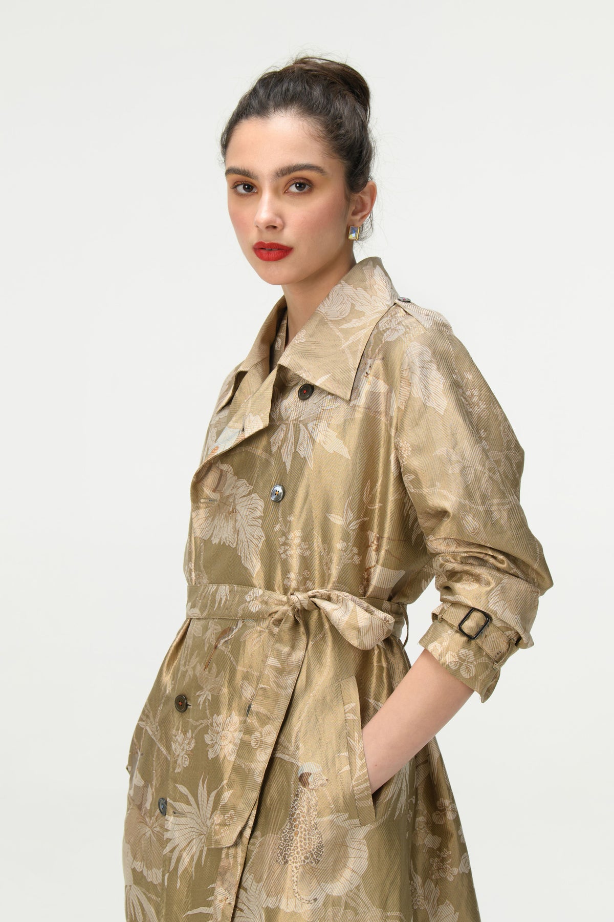 Springforest Oyester Grey Trench Coat