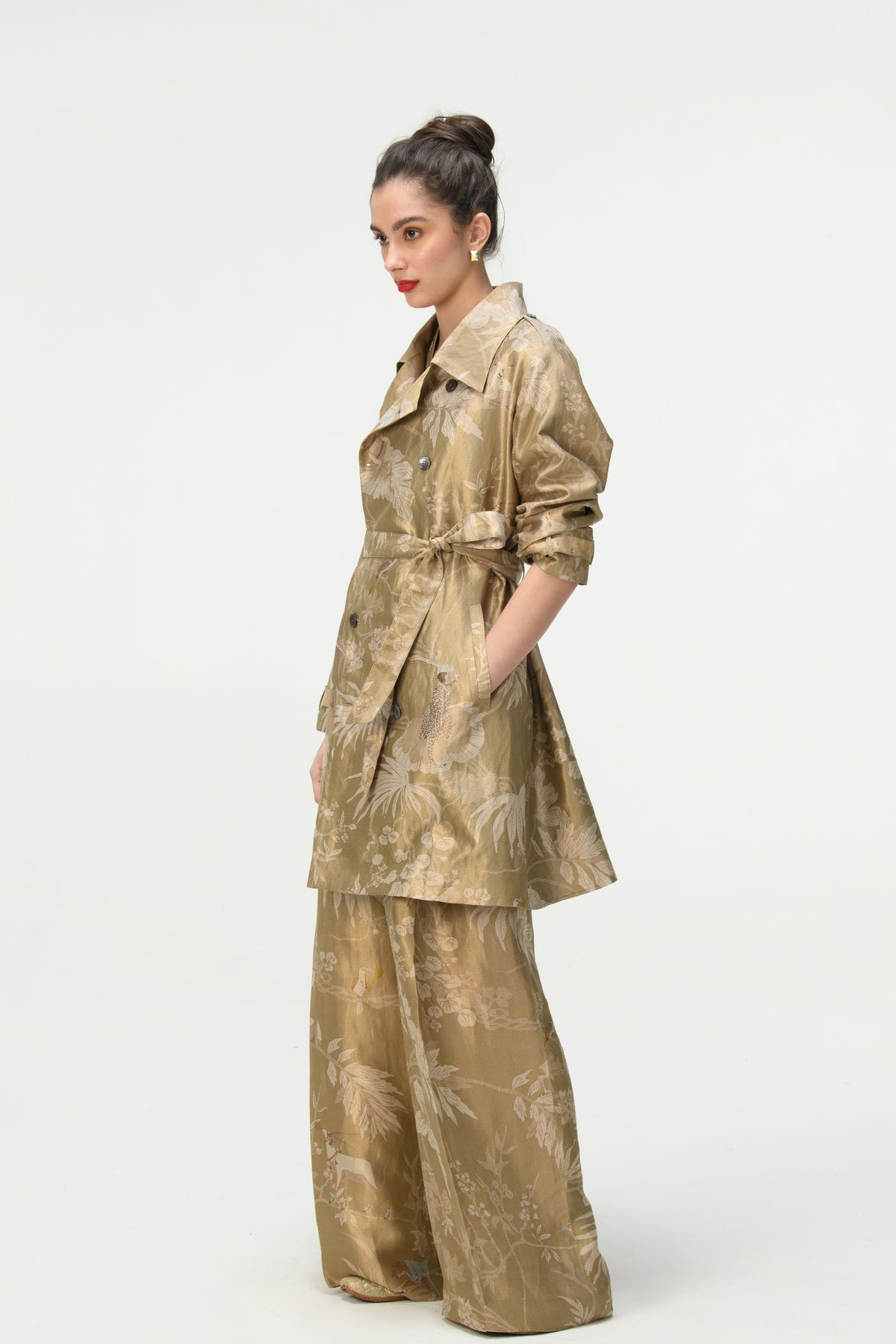 Springforest Oyester Grey Trench Coat