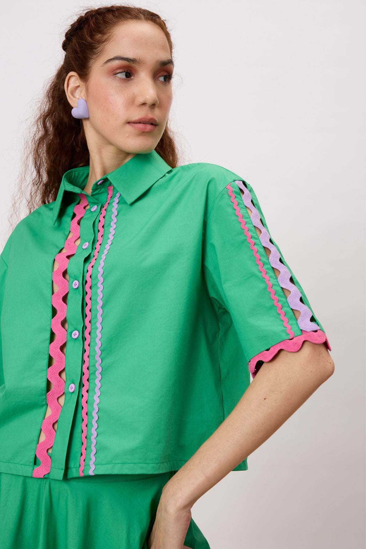 Veresa Island Green Crop Shirt