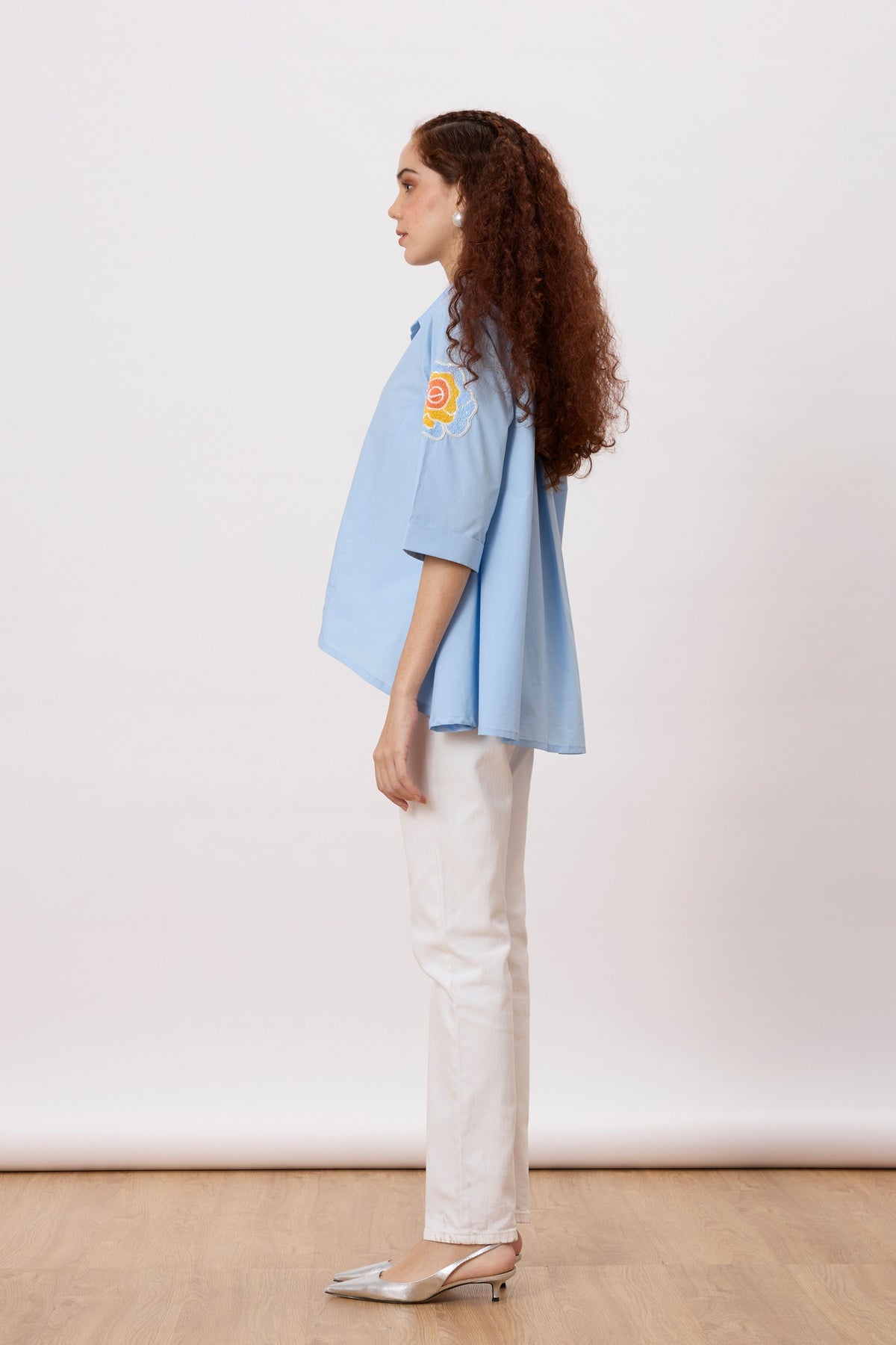 Sienna Applique Dutch Blue Shirt