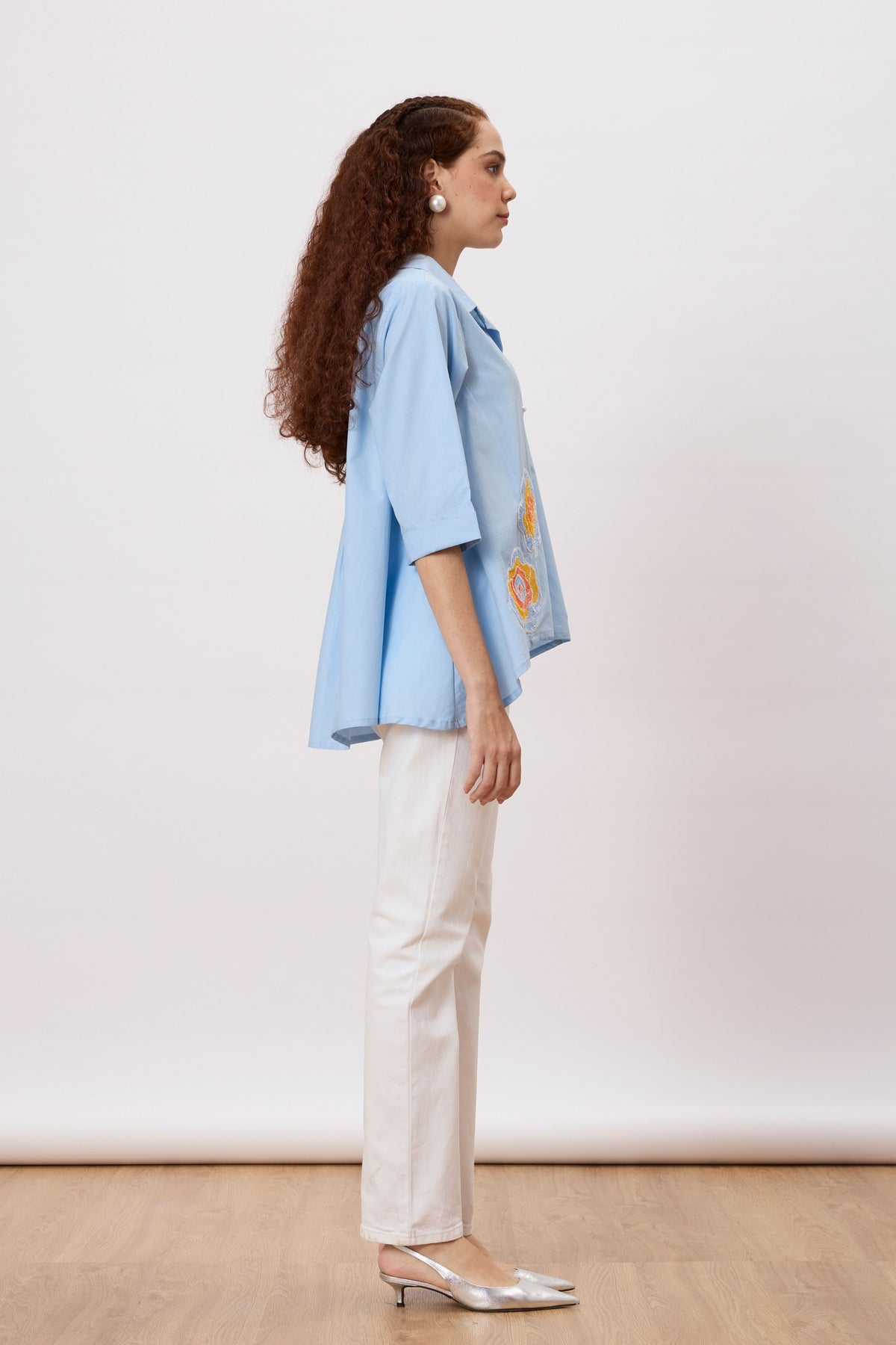 Sienna Applique Dutch Blue Shirt