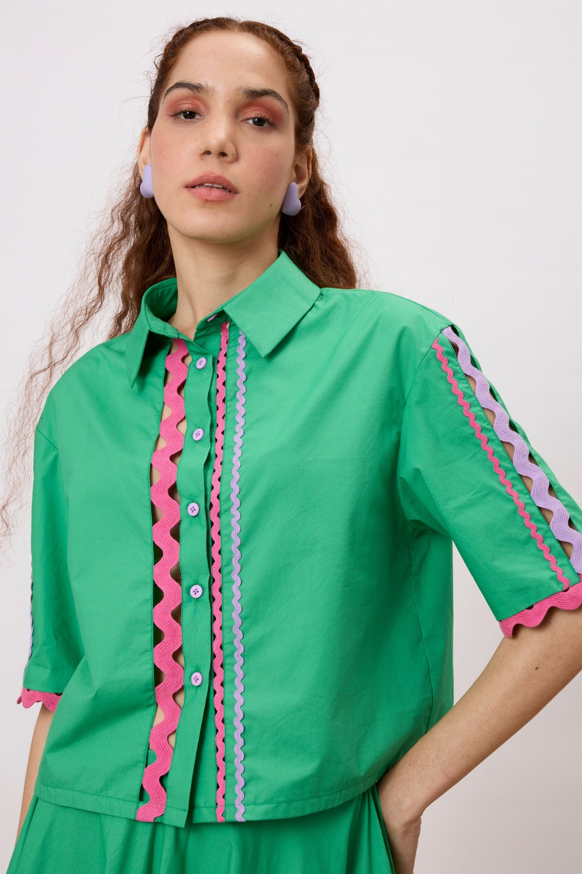 Veresa Island Green Crop Shirt