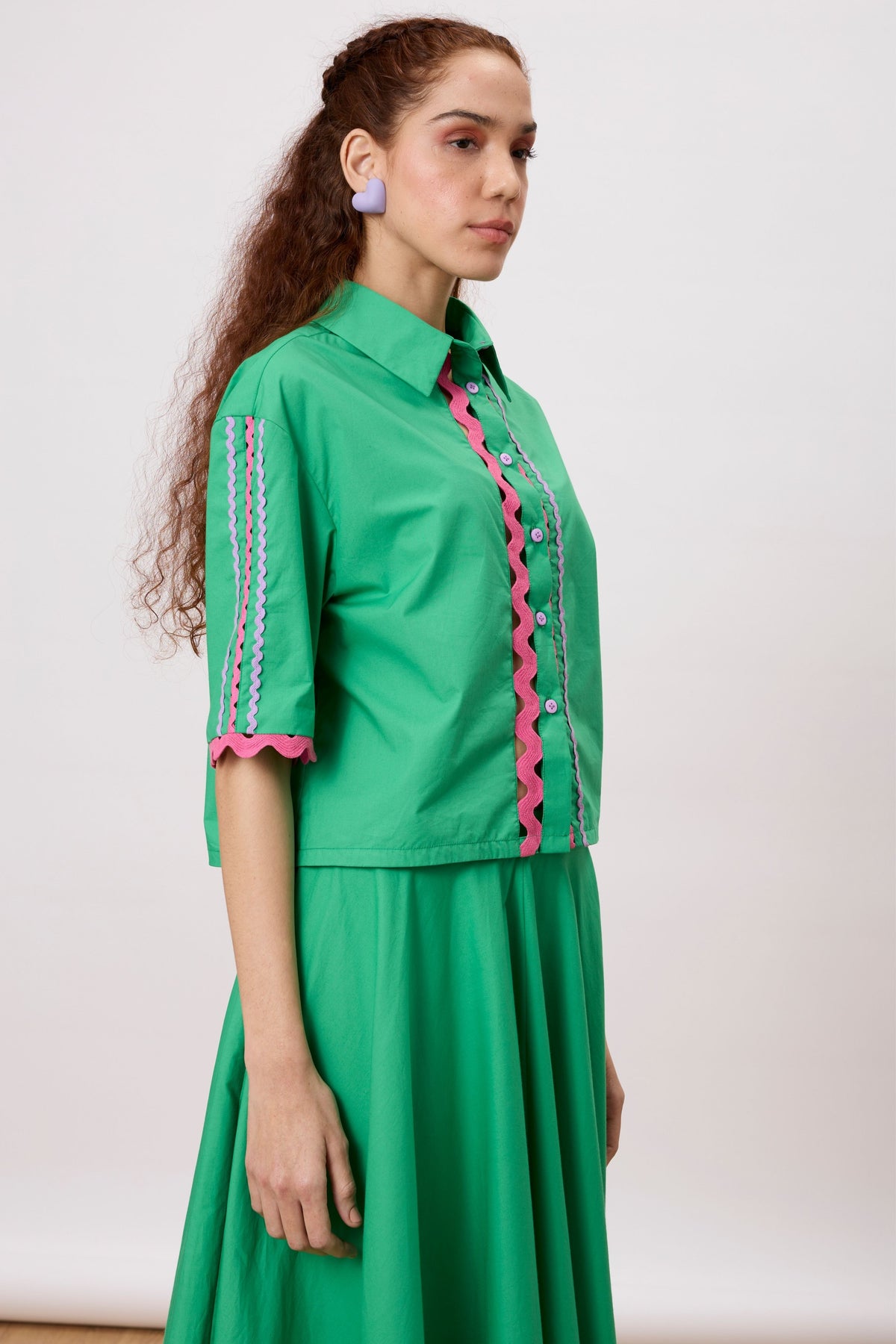 Veresa Island Green Crop Shirt