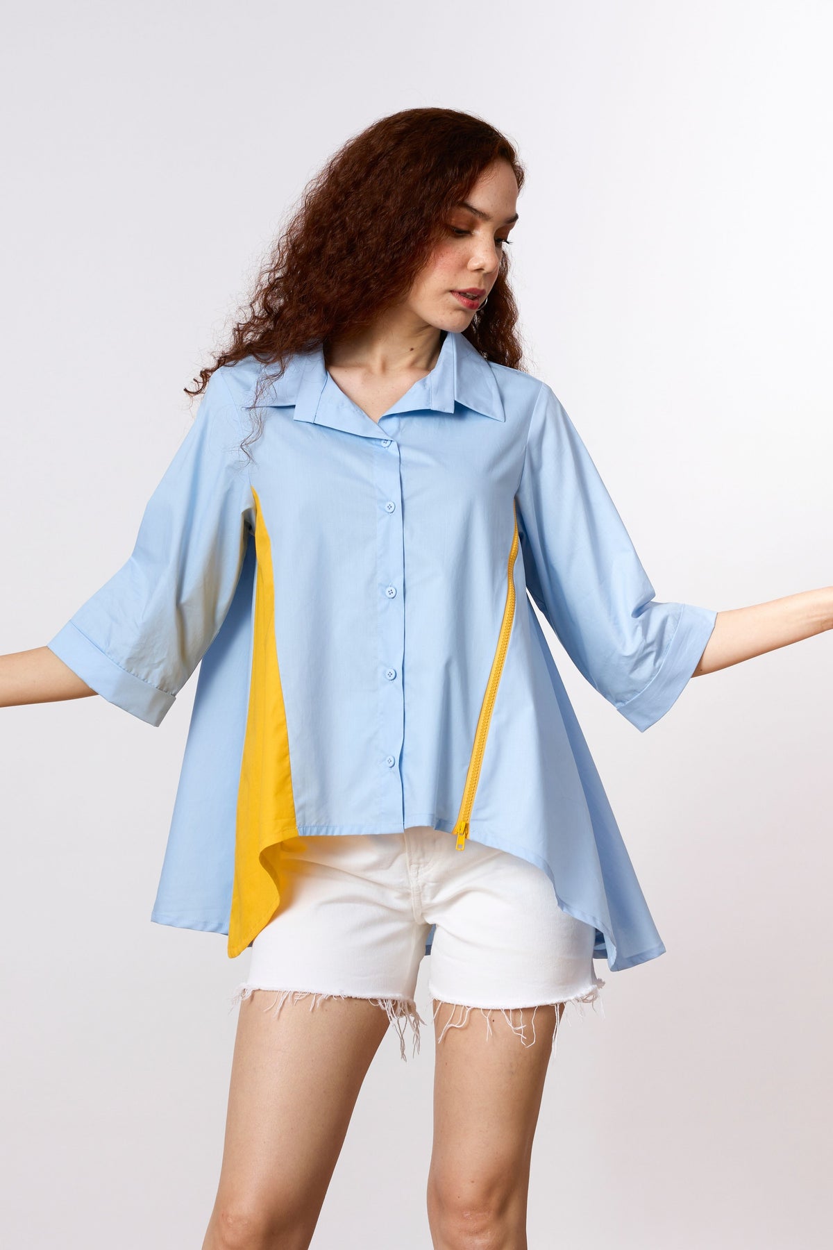 Sienna Dutch Blue Zipper Shirt