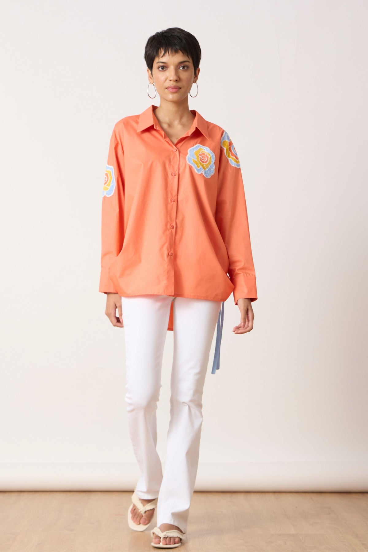 Eva Applique Spiced Coral Shirt