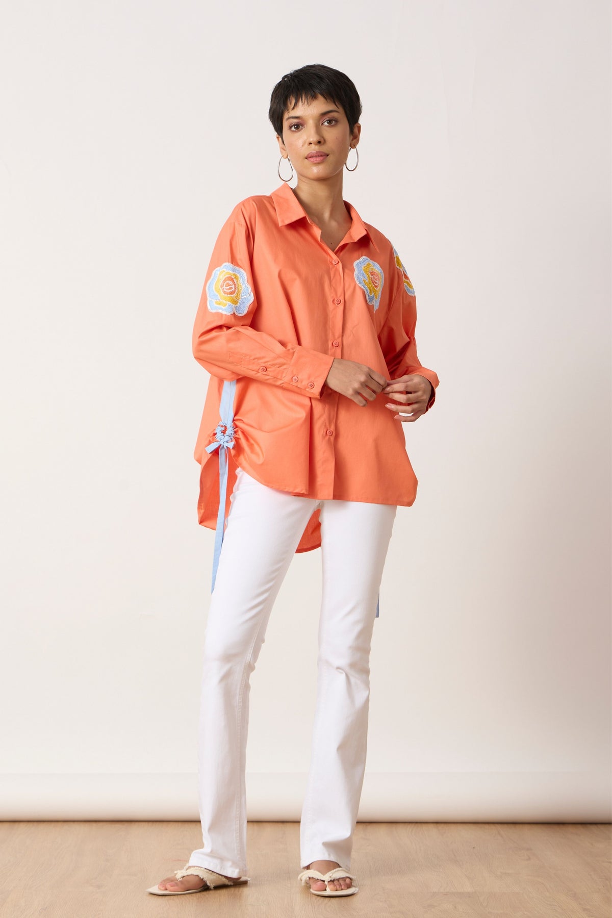 Eva Applique Spiced Coral Shirt