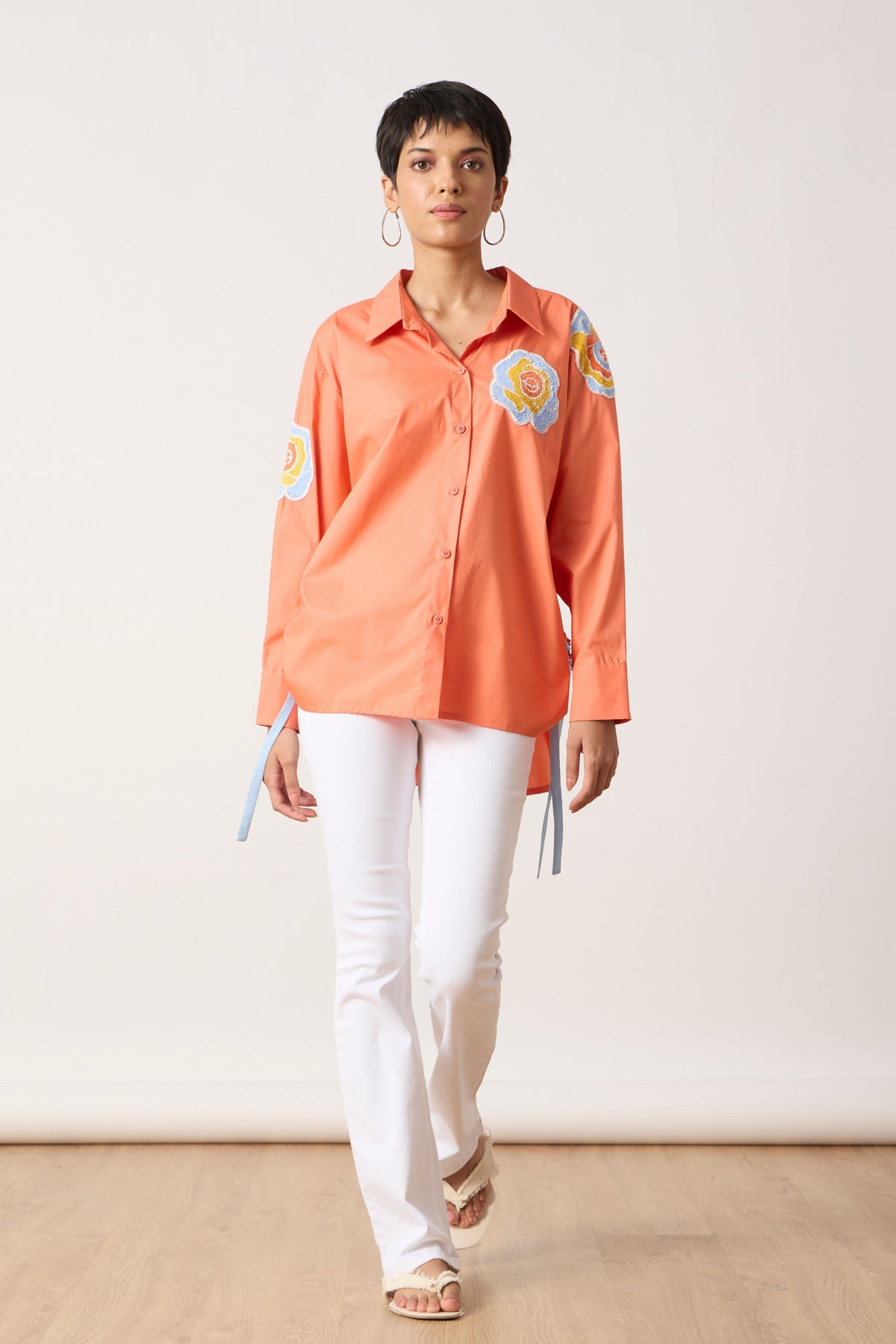 Eva Applique Spiced Coral Shirt