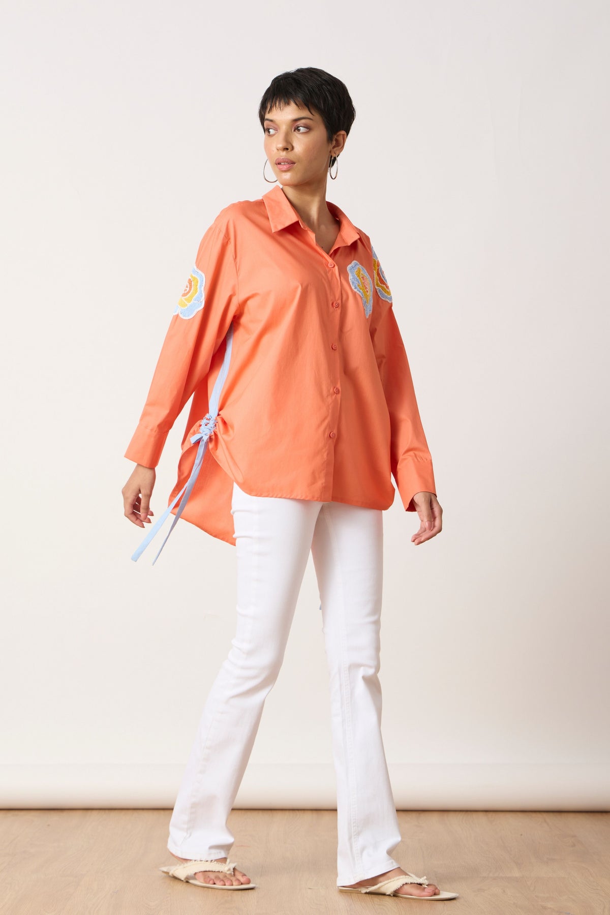 Eva Applique Spiced Coral Shirt