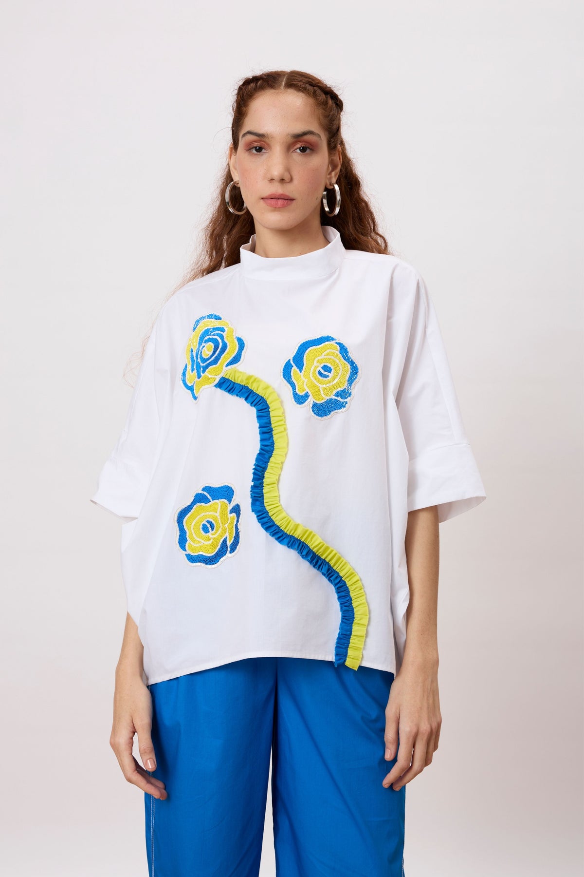 Hayden Applique Bright White Top