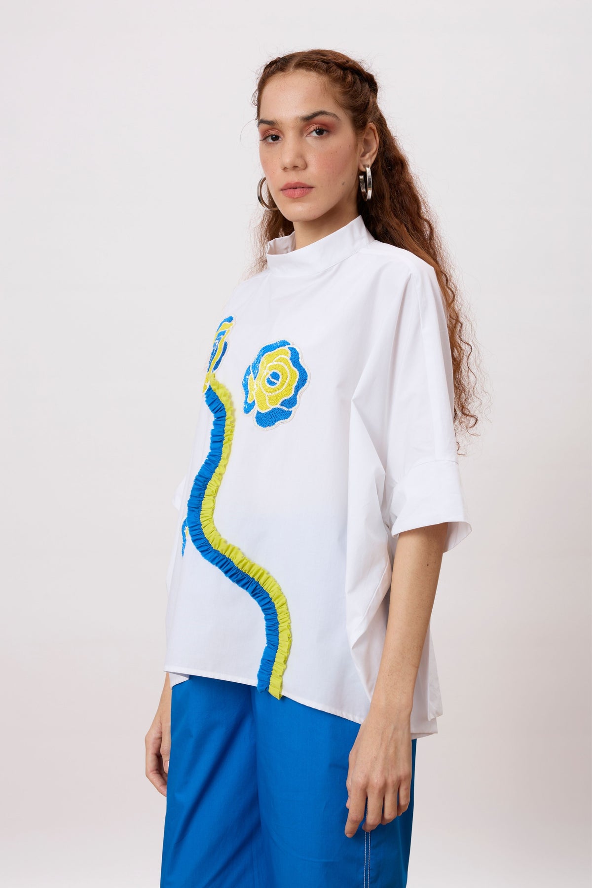 Hayden Applique Bright White Top