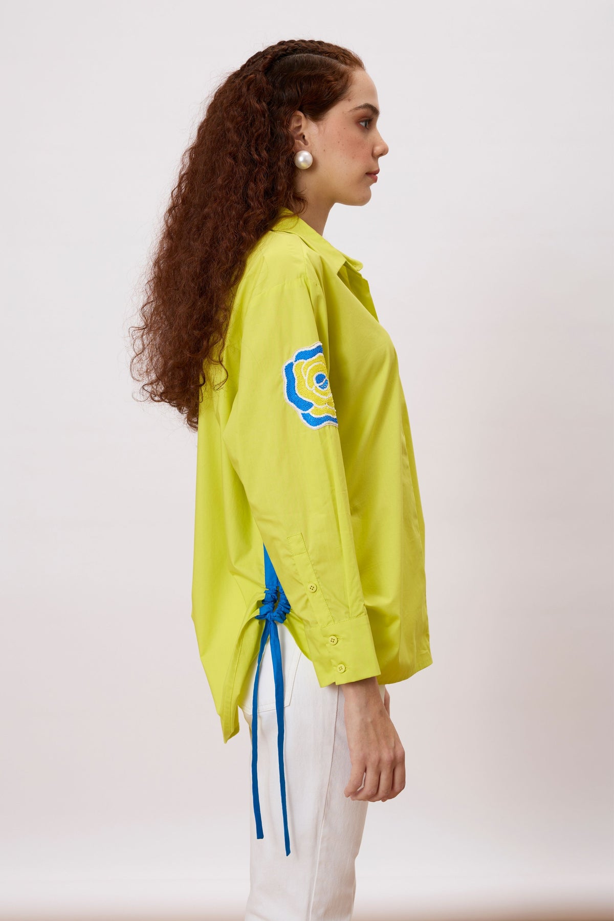 Eva Applique Sulphur Lime Shirt