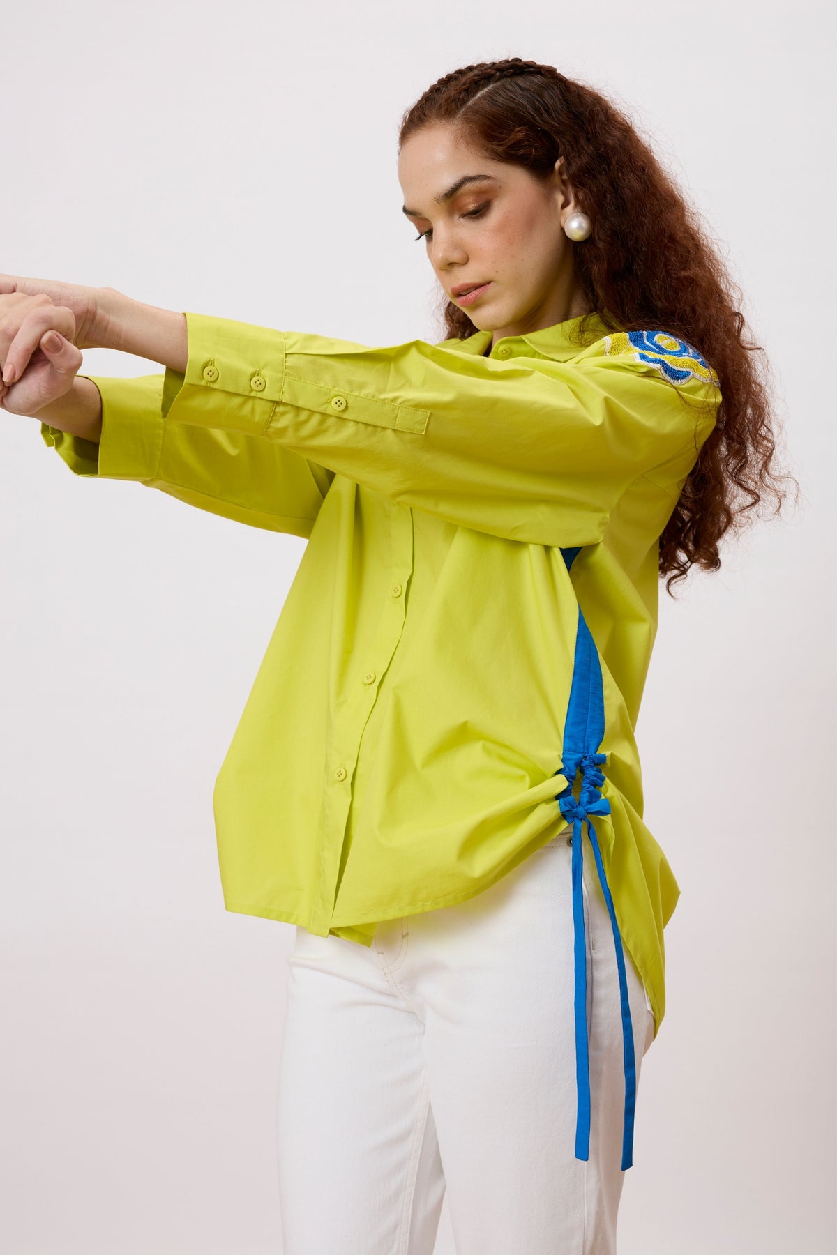 Eva Applique Sulphur Lime Shirt