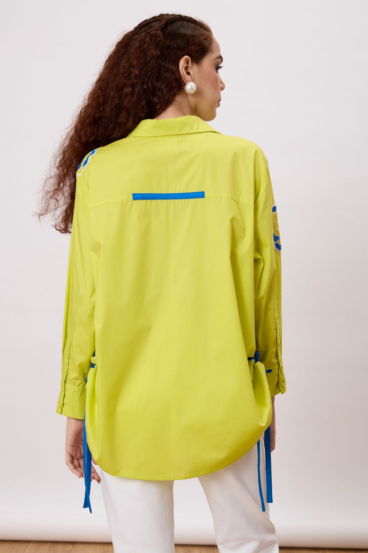 Eva Applique Sulphur Lime Shirt