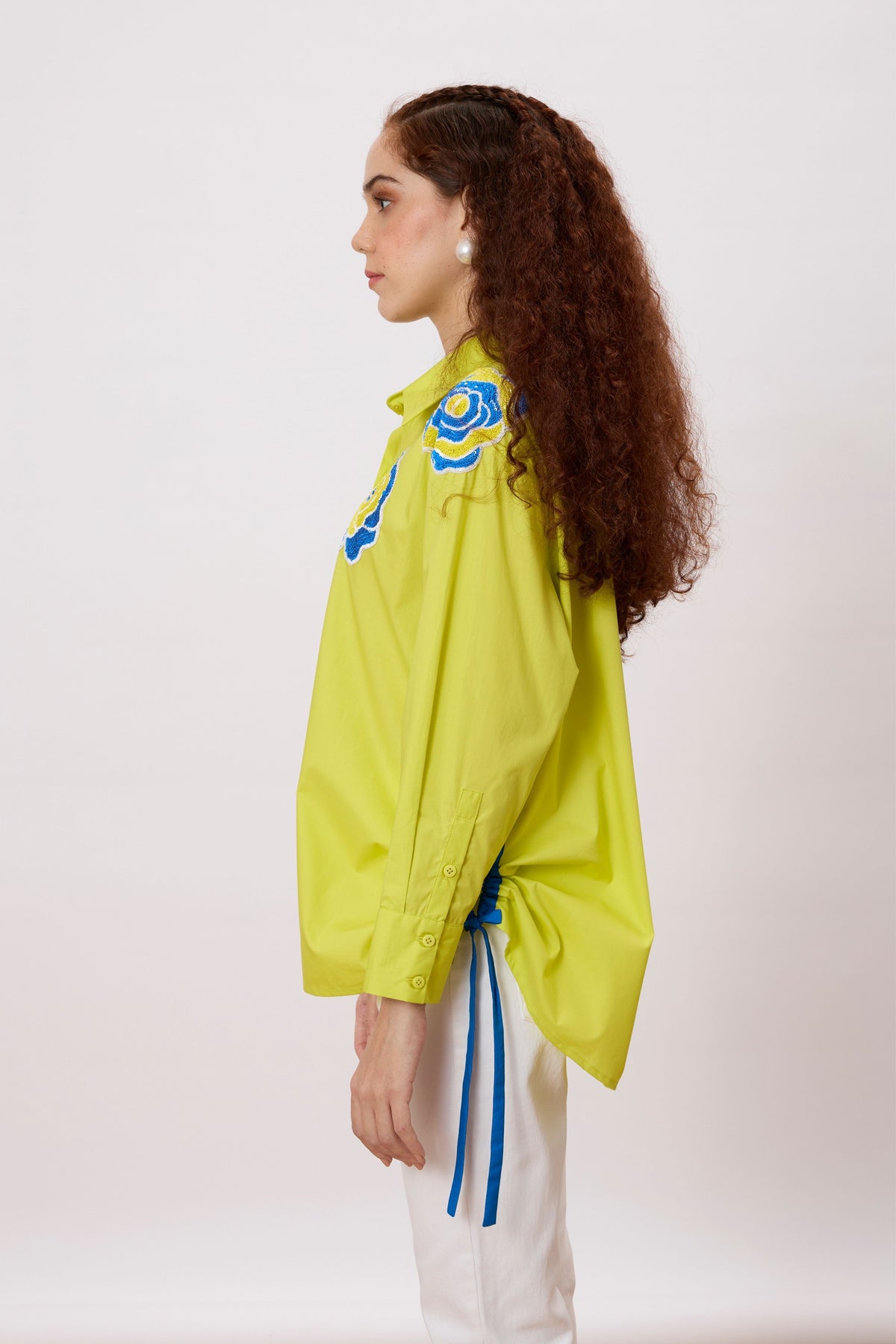 Eva Applique Sulphur Lime Shirt