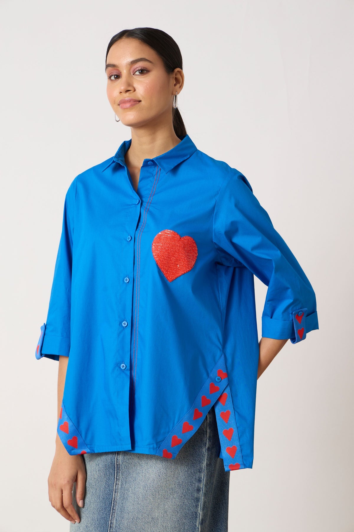 Doris Aster Blue Shirt