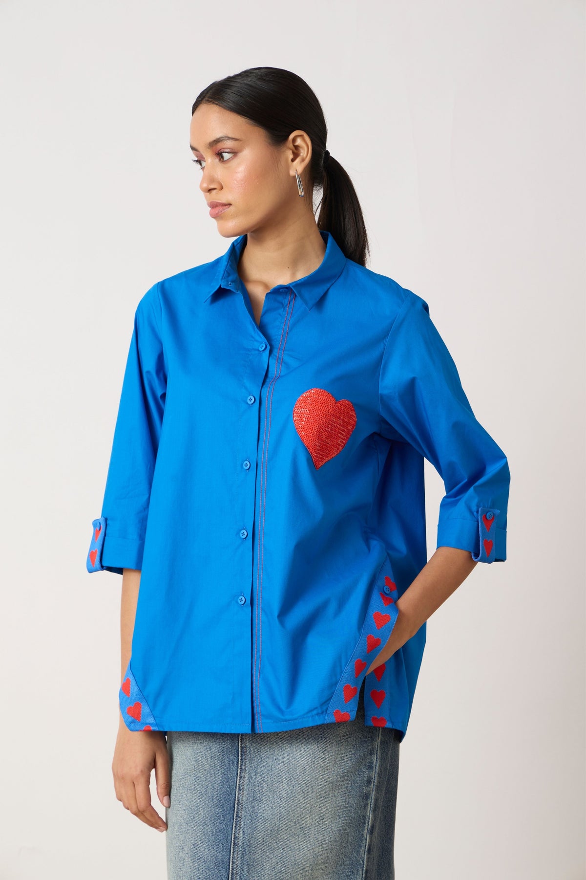 Doris Aster Blue Shirt