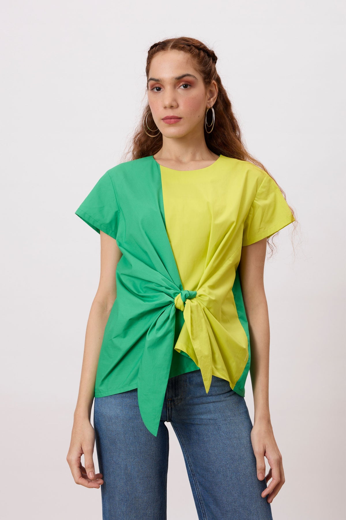 Annika Tie Island Green Top