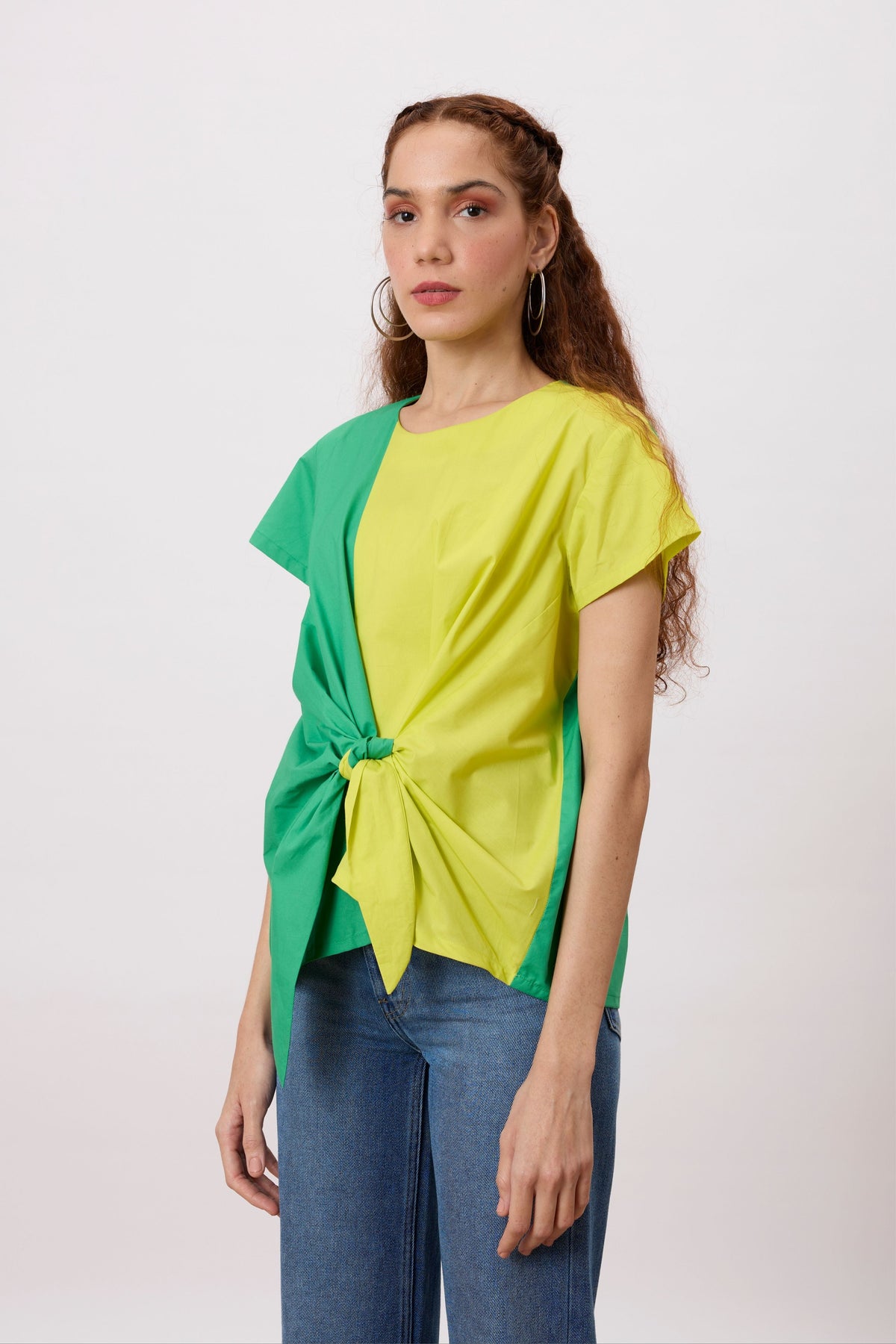 Annika Tie Island Green Top