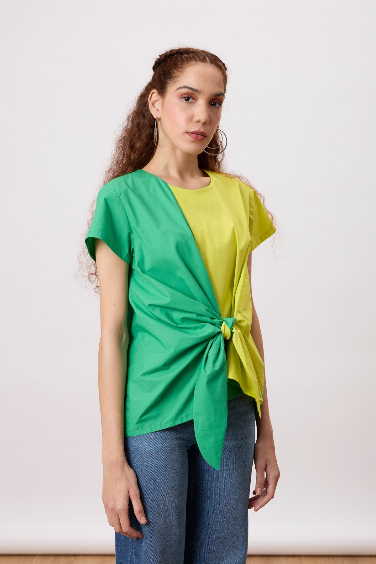 Annika Tie Island Green Top