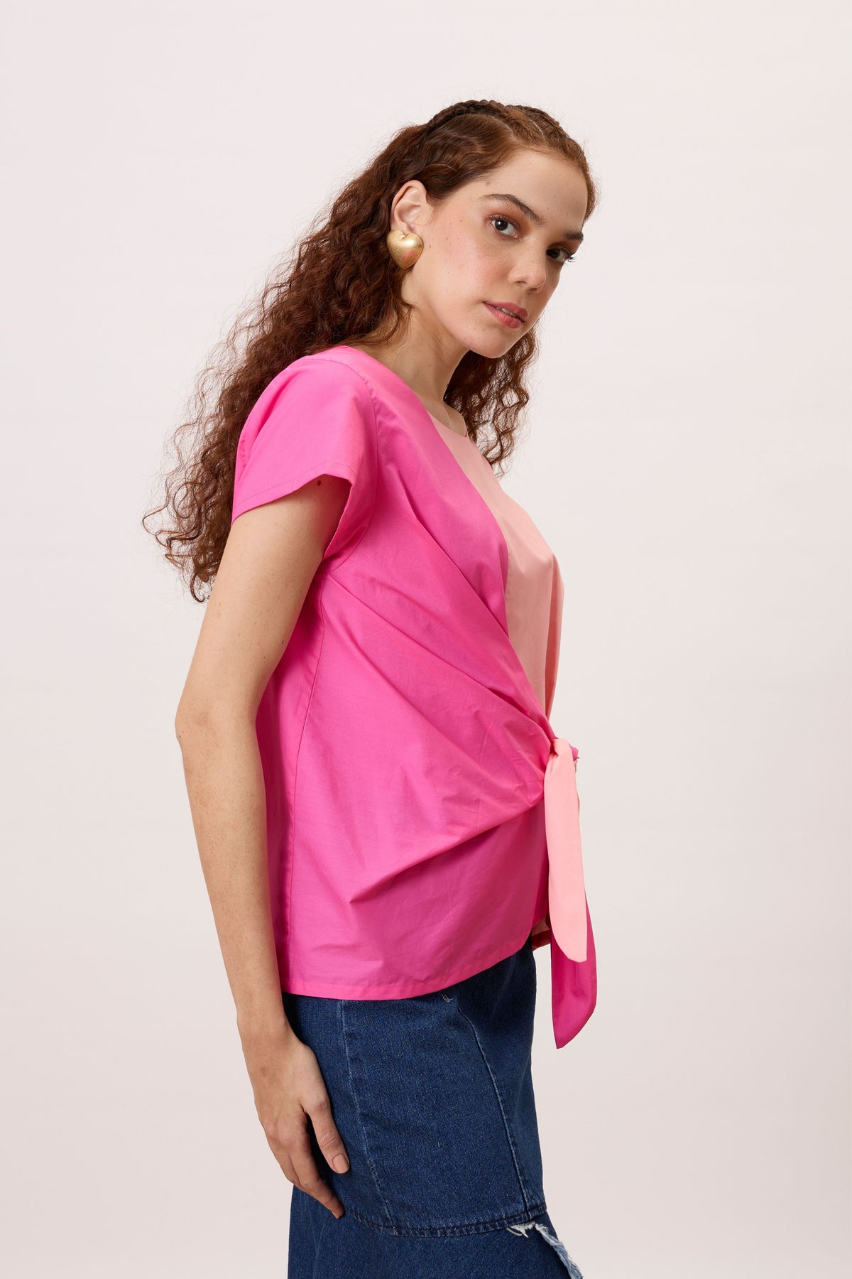 Annika Tie Azalea Pink Top