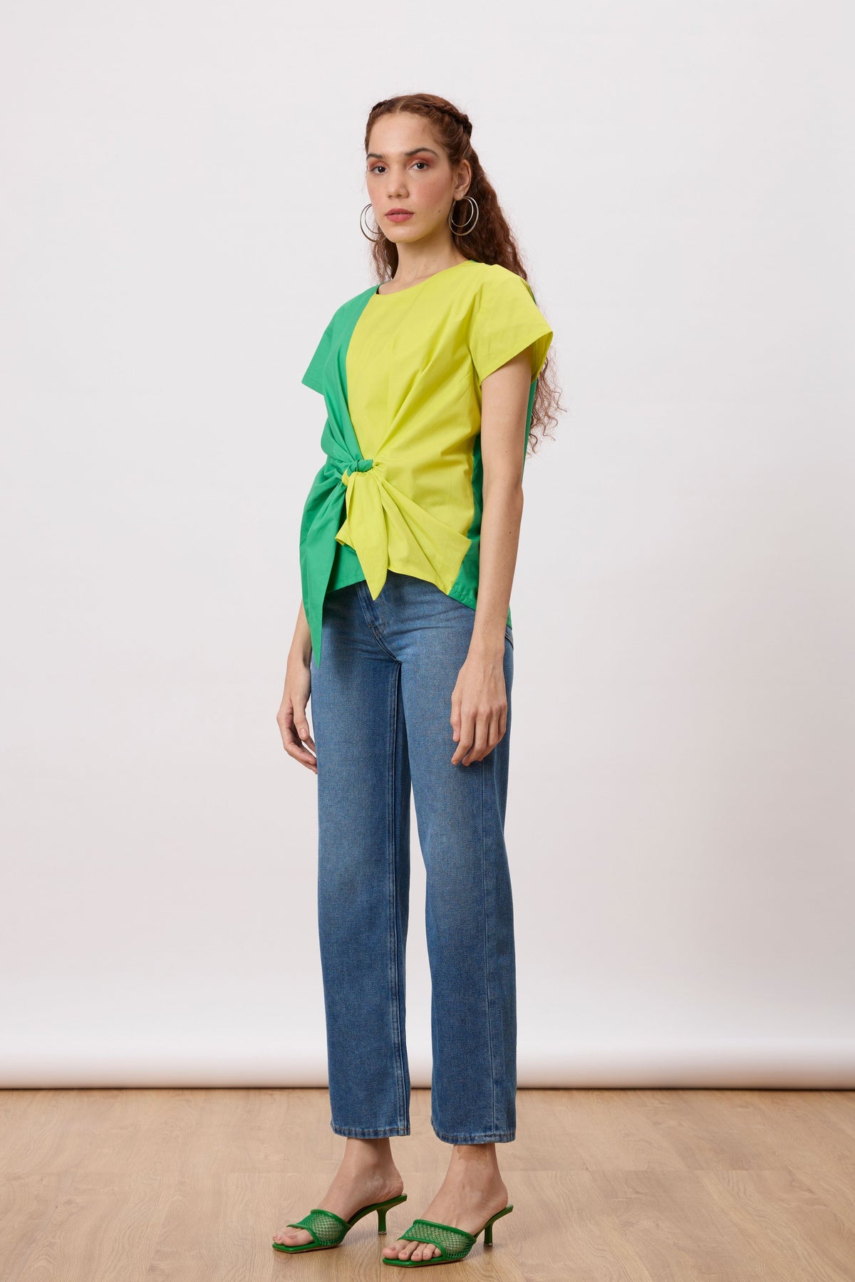 Annika Tie Island Green Top