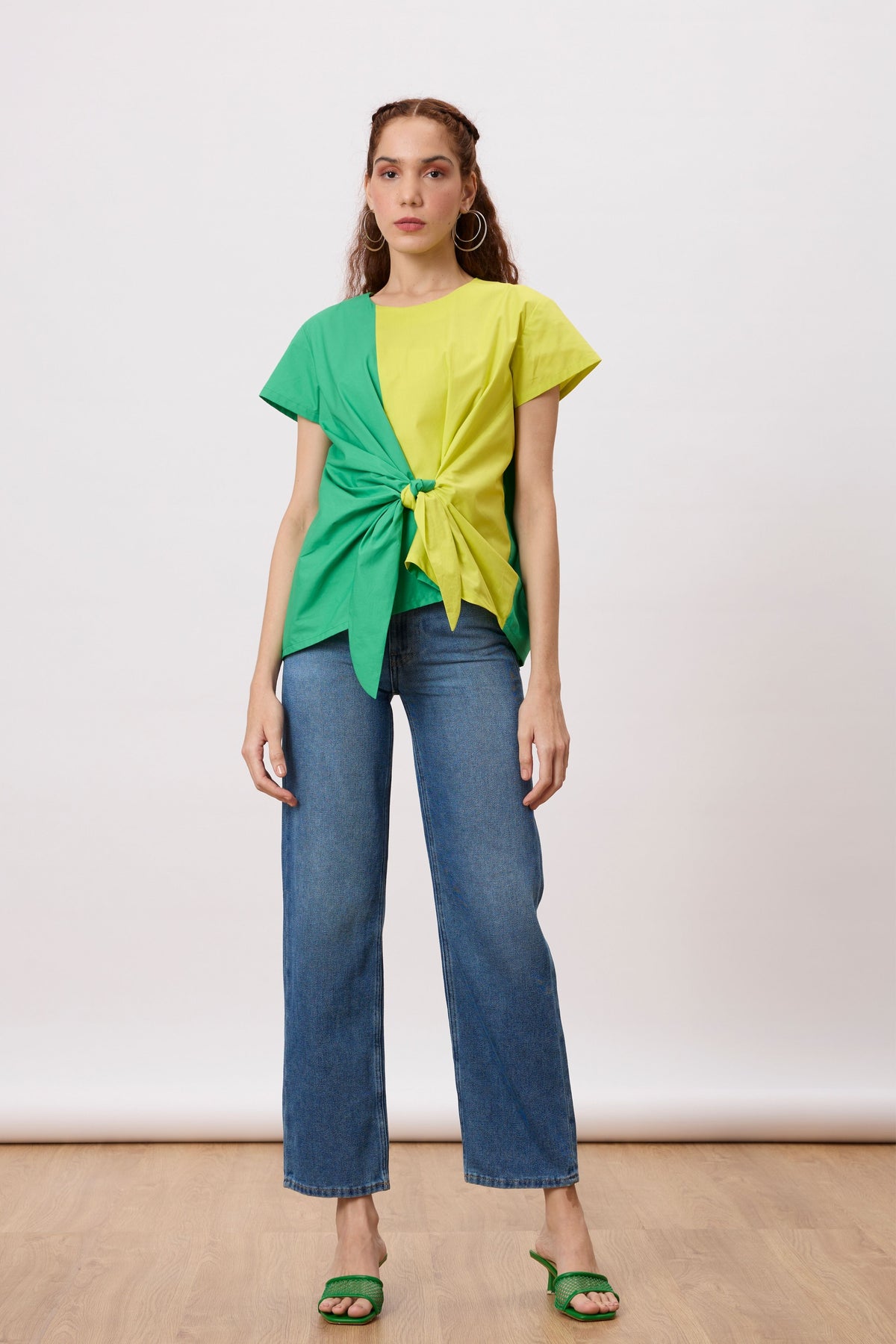 Annika Tie Island Green Top