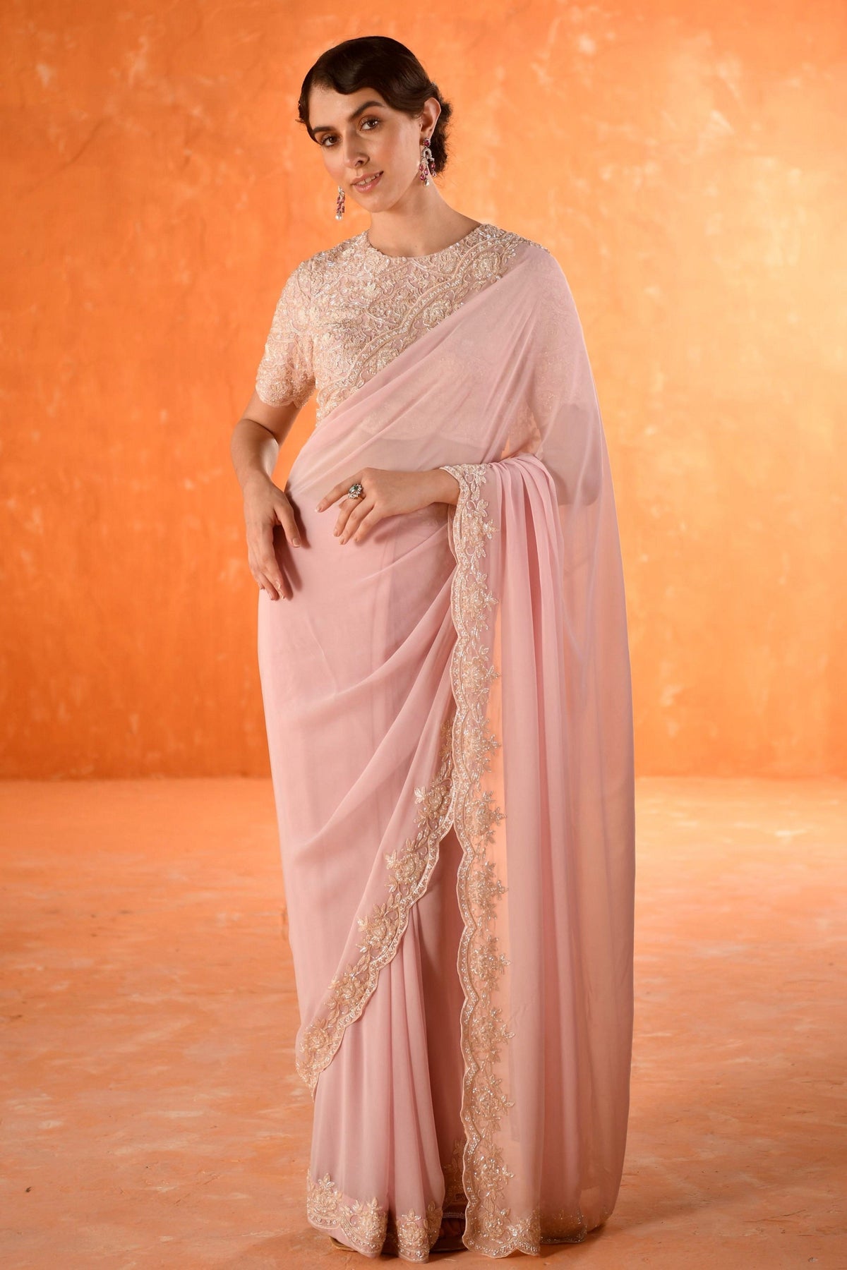 Pink Chandelier Saree