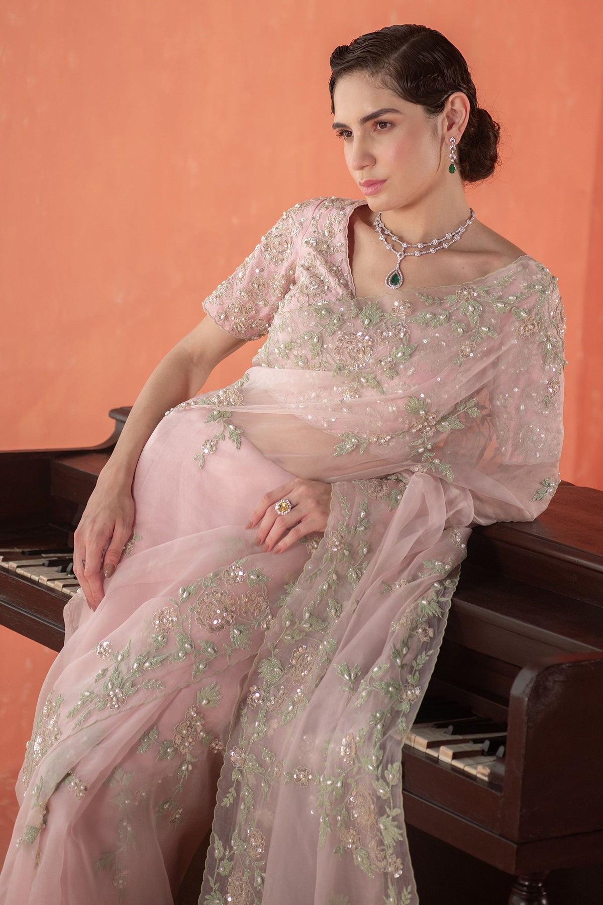 Pink Wild Rose Dori Saree