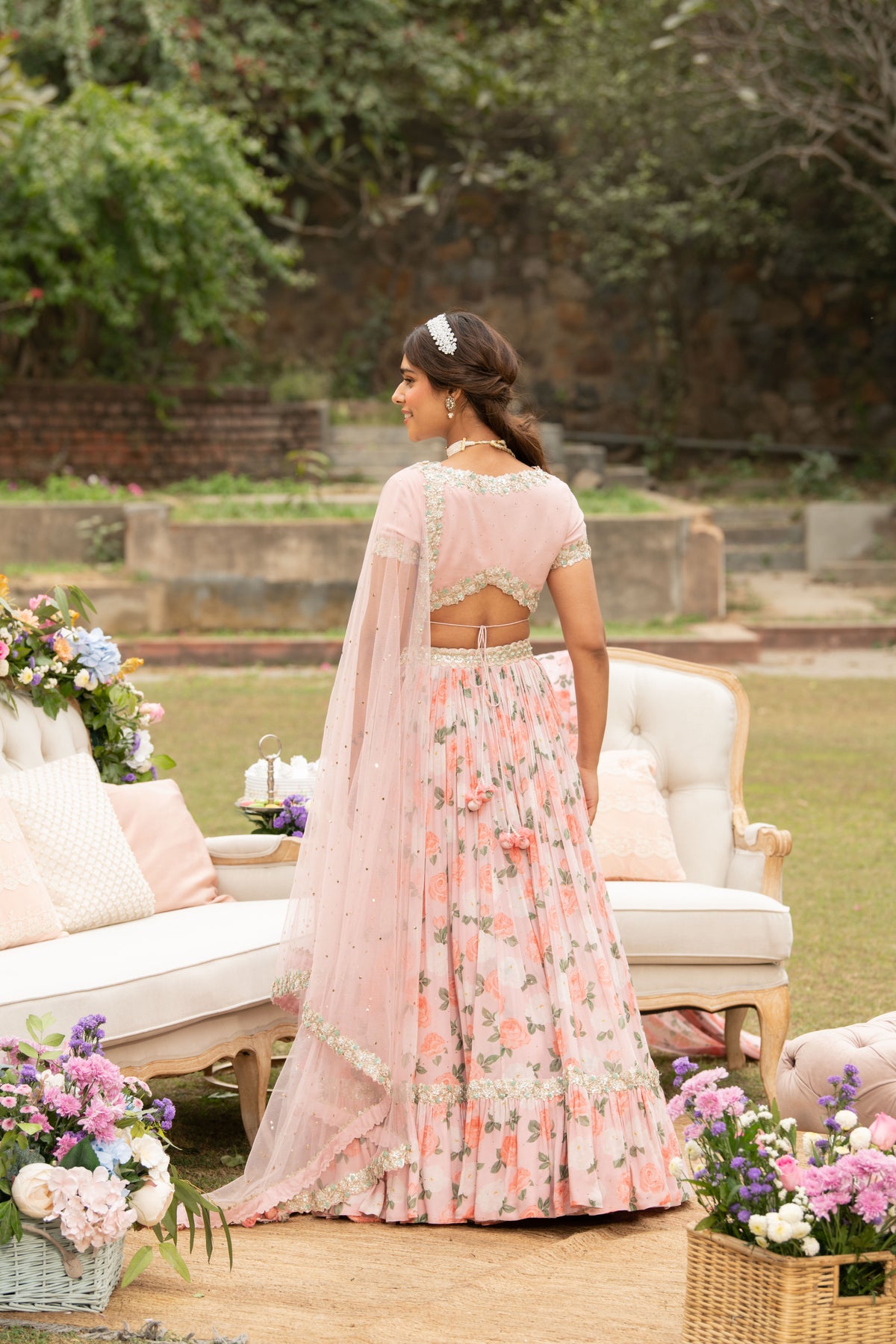 Pink Citrus Rose Lehenga