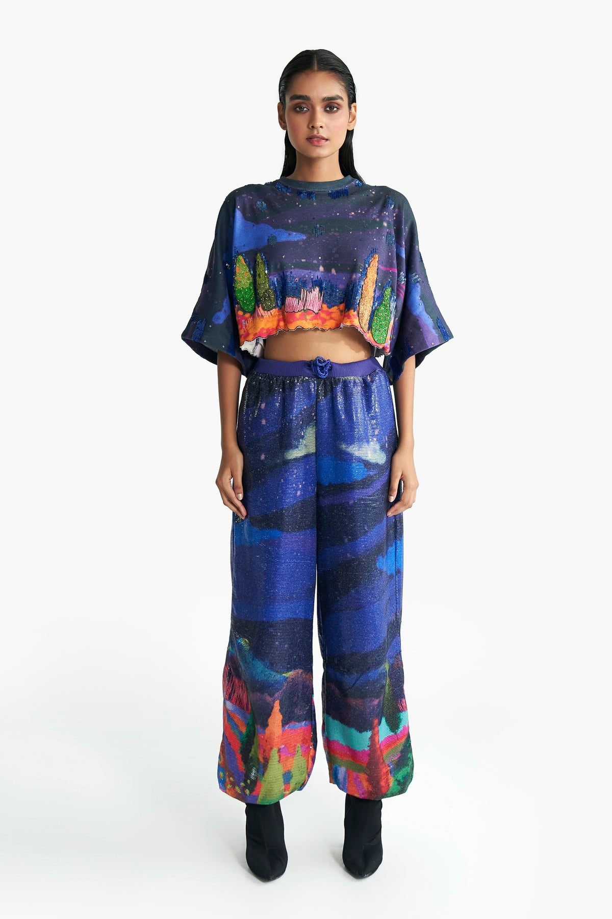 Supima Midnight Cropped T- Shirt