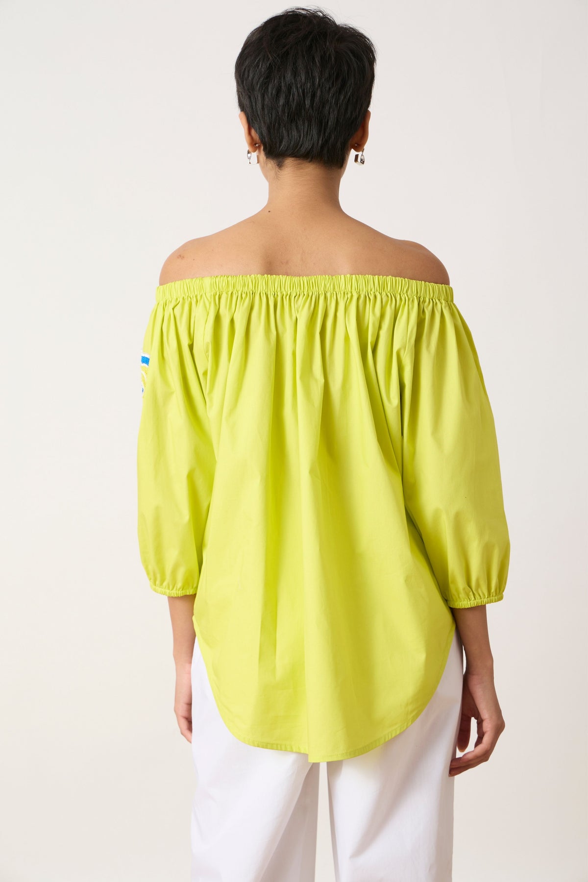 Phoebe Applique Sulphur Lime Shirt