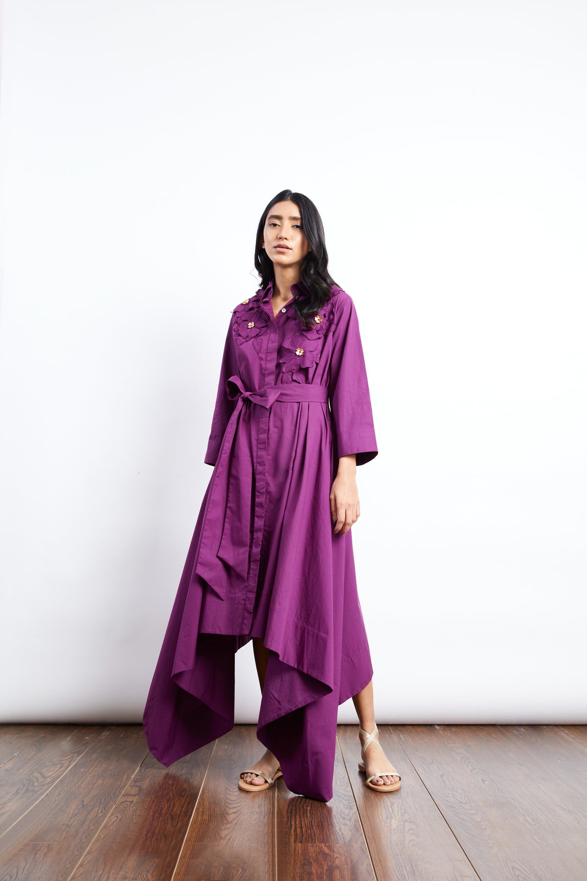 Magenta summer cape dress