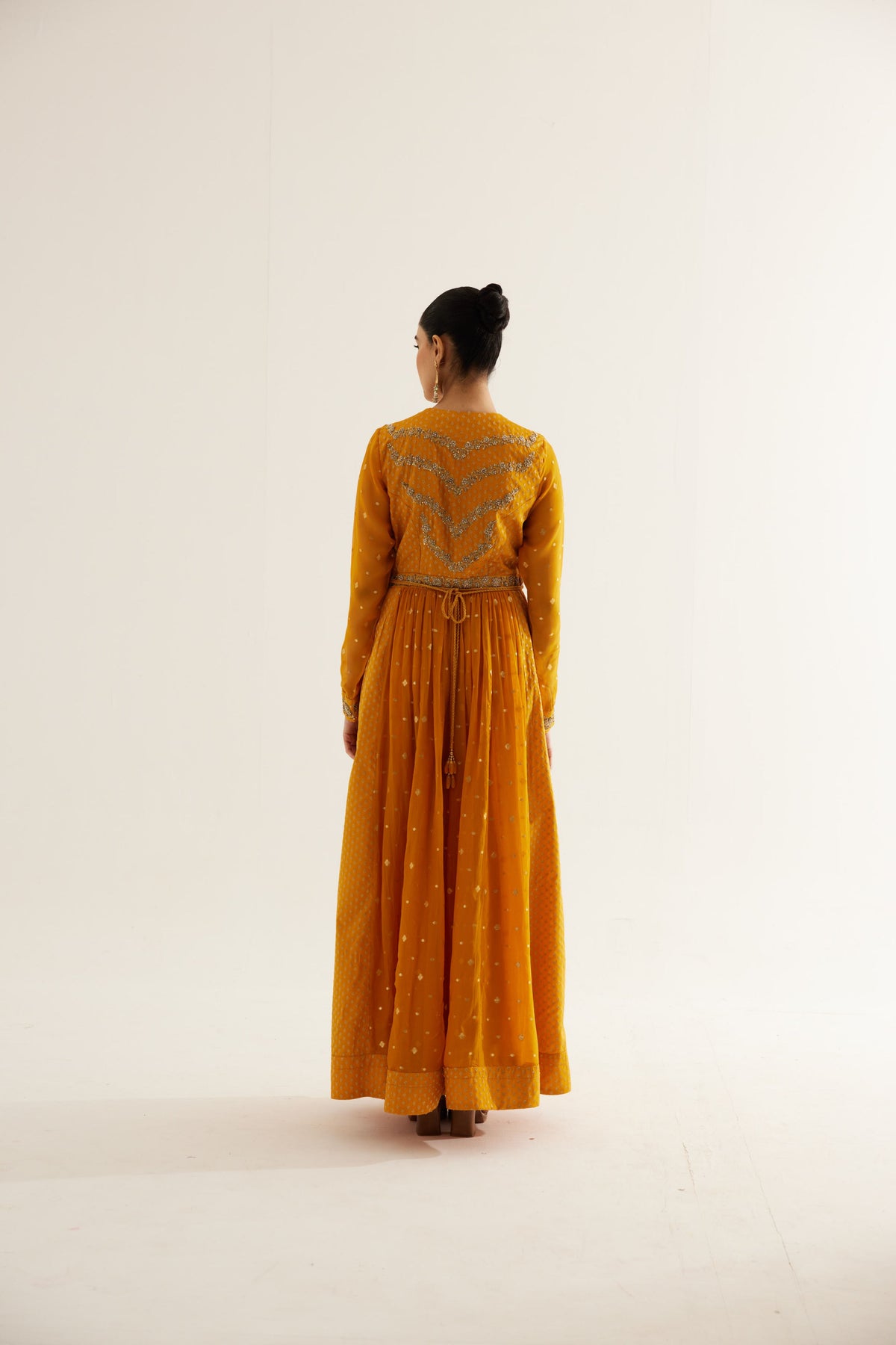 Mustard Anarkali Set