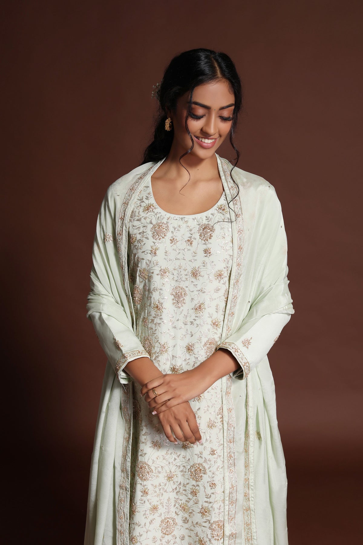 Pista green kurta set