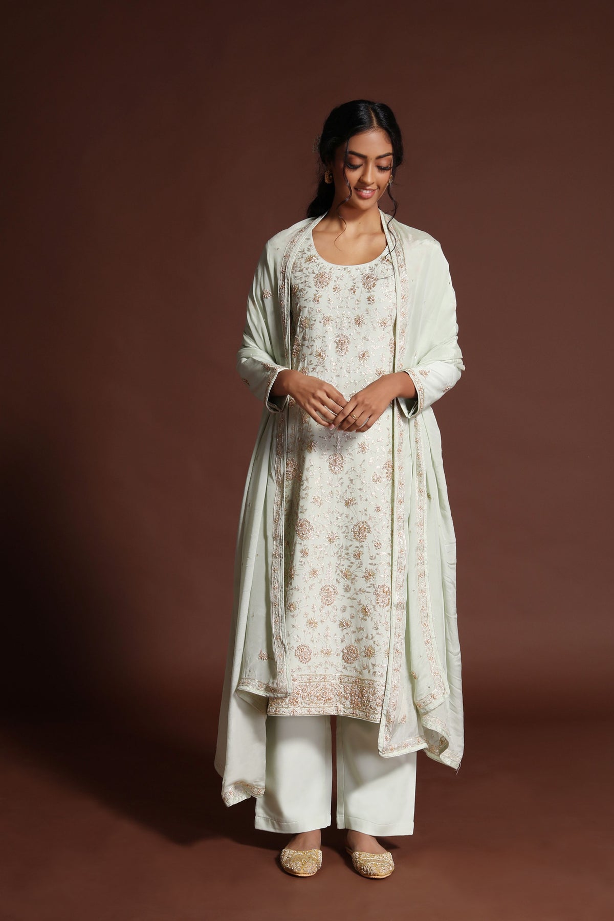 Pista green kurta set