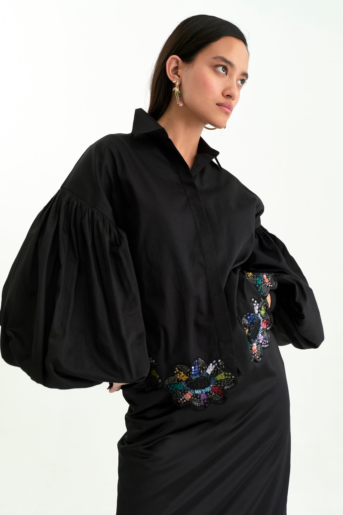 Black Drop Shoulder Shirt