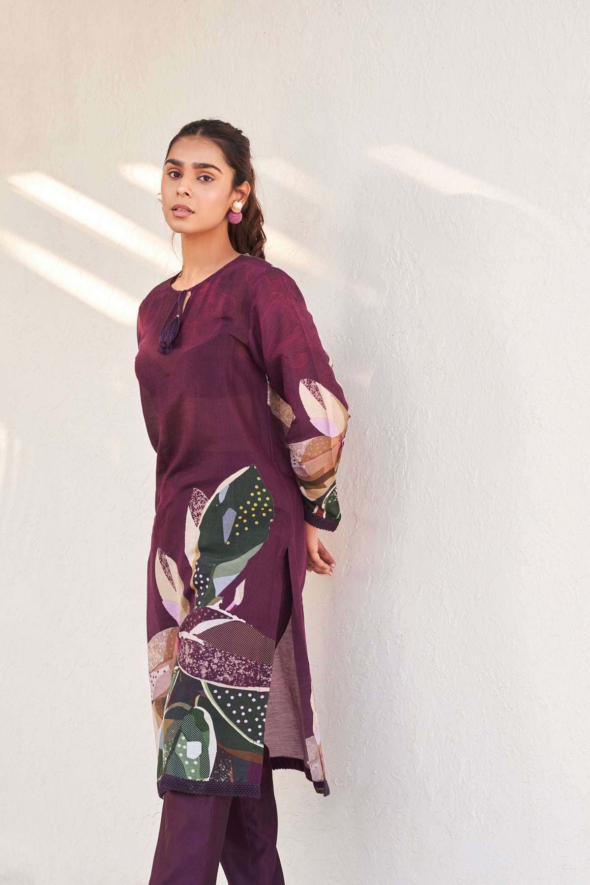 Botanical Leaf Kurta Set