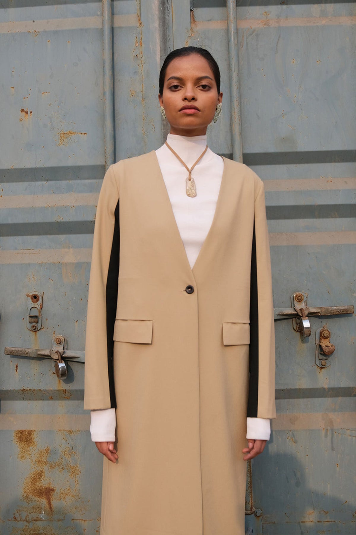 Panelled Long Jacket