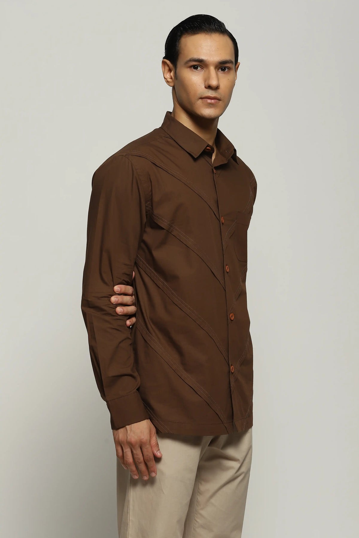 Diagonal Pleats Shirt