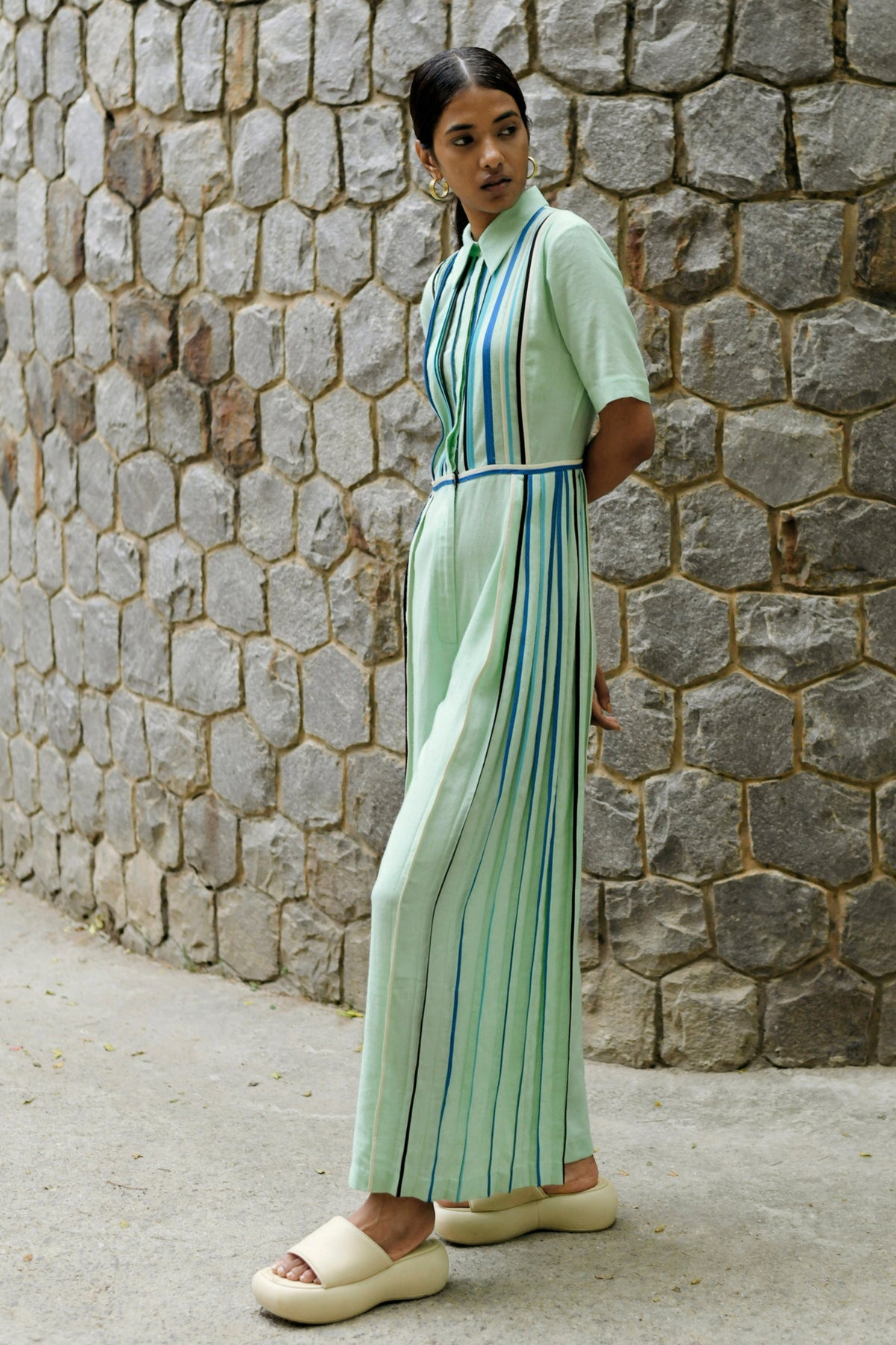 Half-sleeve Multibinding Jumpsuit