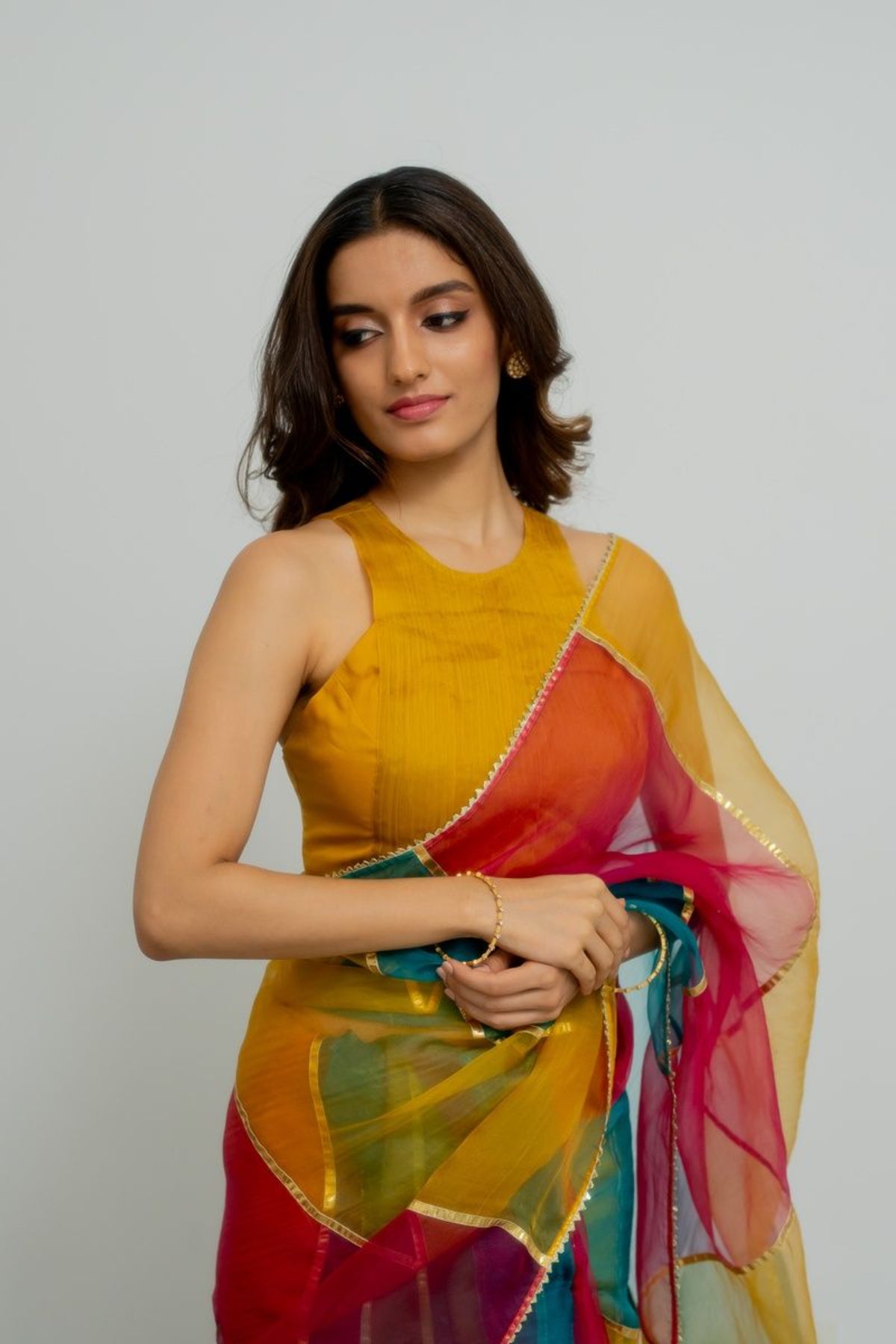 MultiColor Mutiyar Saree Set