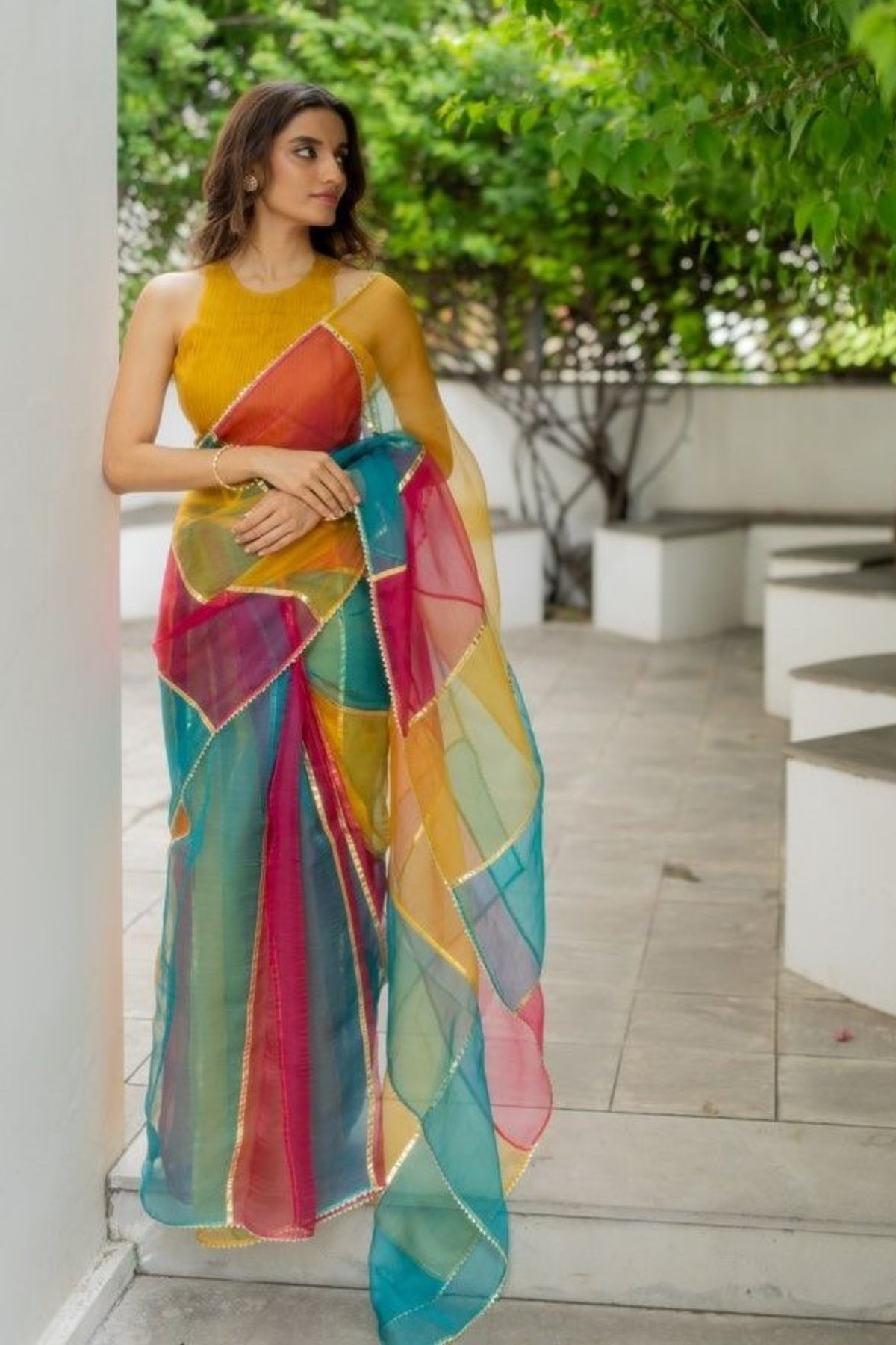 MultiColor Mutiyar Saree Set