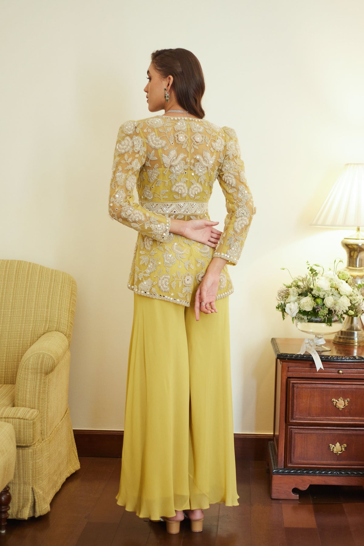 Yellow Garden Party Jacket Set