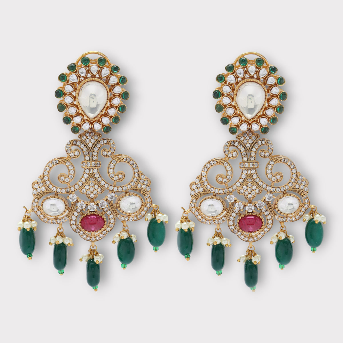 Kundan Polki Dangler Earrings