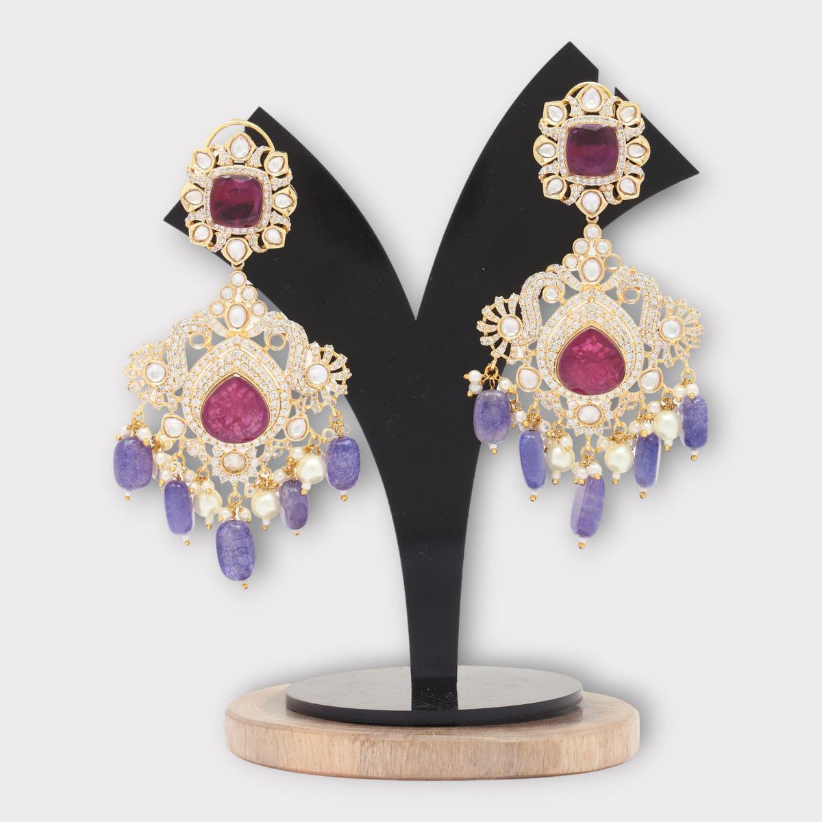 Luxuriously Polki Dangler Earrings