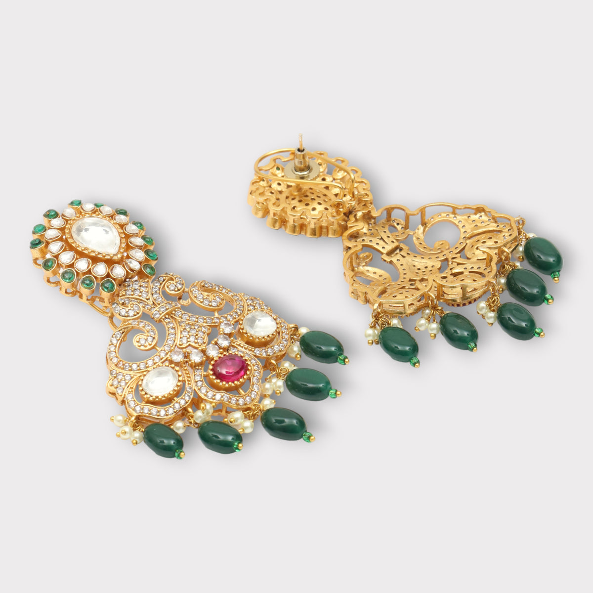 Kundan Polki Dangler Earrings