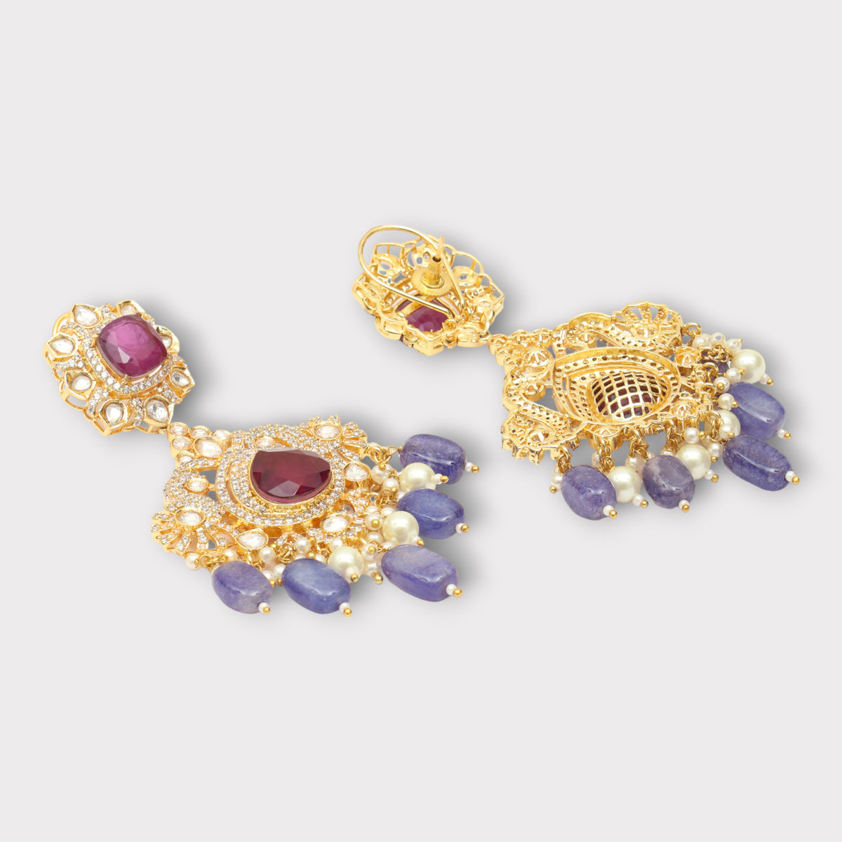 Luxuriously Polki Dangler Earrings