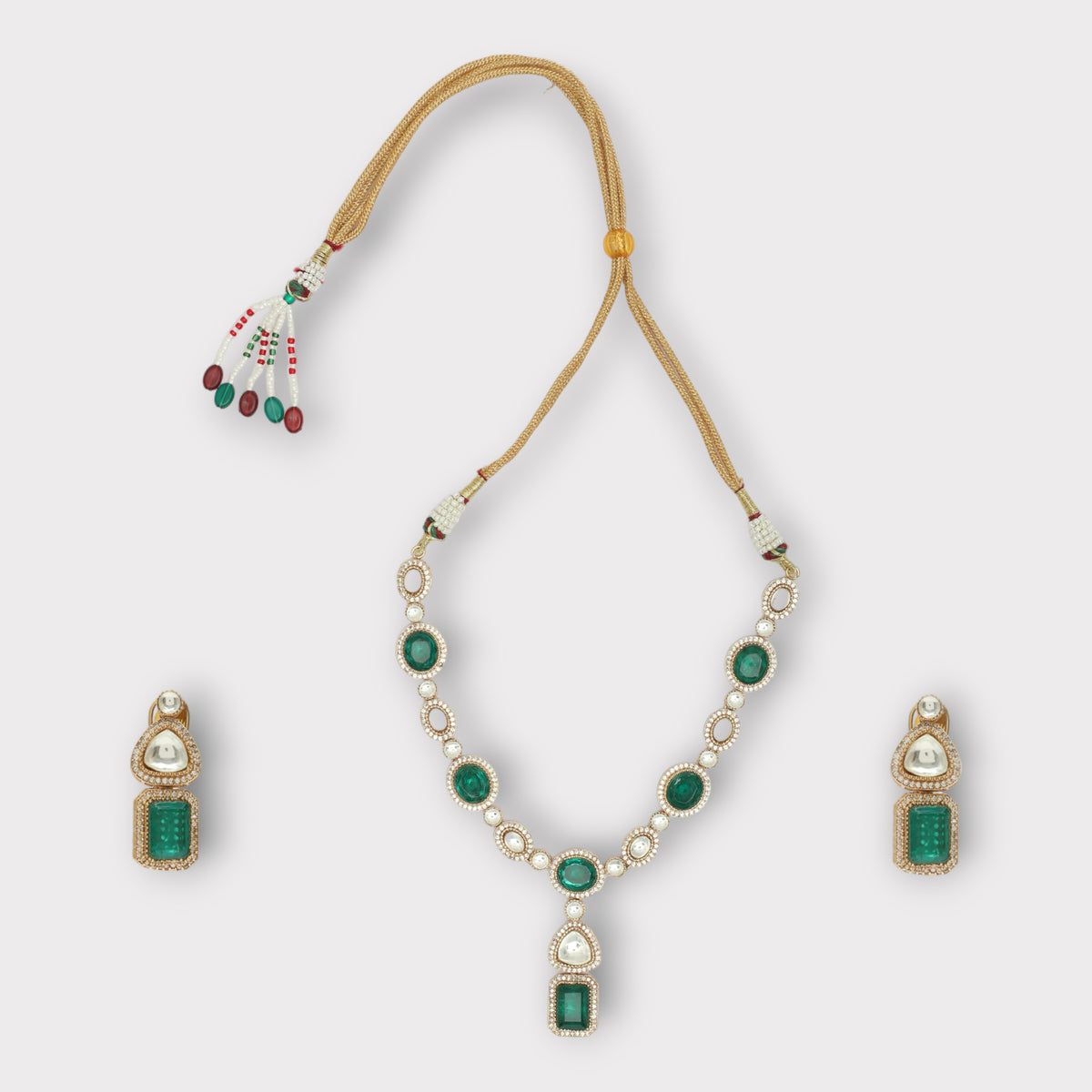 Emerald Stone Necklace Set