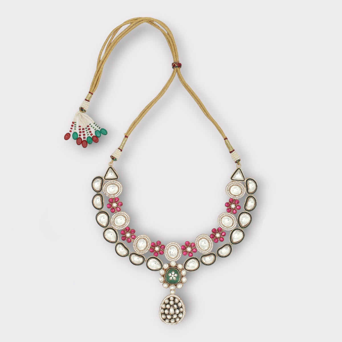 Polki &amp; Beaded Necklace Set